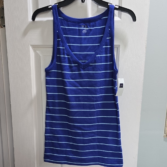 GAP Tops - GAP Blue Striped Tank Top Size L